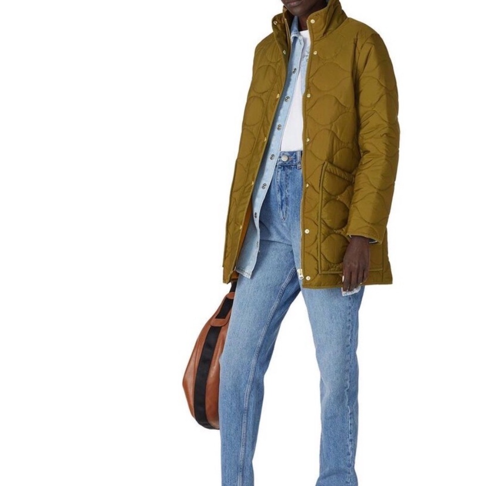 J. Crew Quilted Primaloft Puffer in Olive - Small